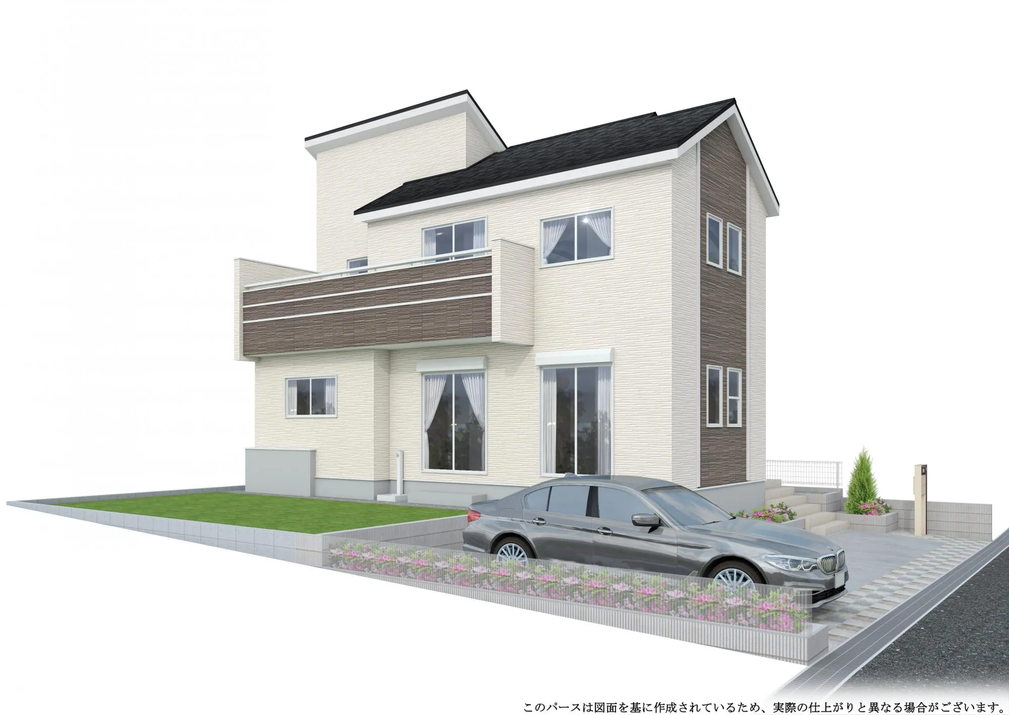 完成予想パース

JR根岸線「洋光台」駅徒歩17分の立地に新築戸建て誕生!
カースペース2台駐車可能です!
