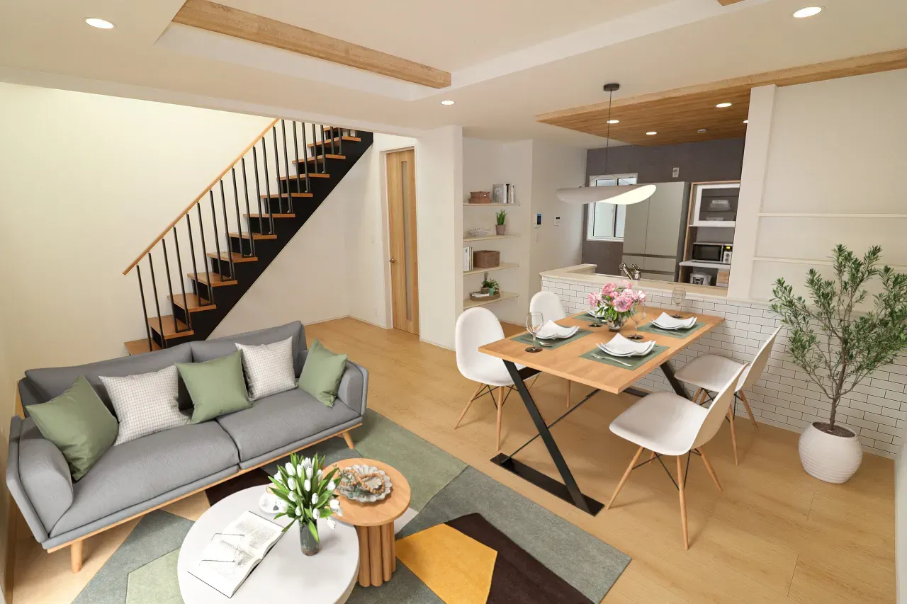 ④号棟　LDK(19.375帖)
※家具・家電はCGです。