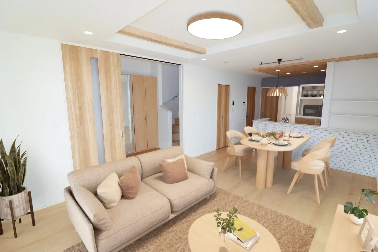 ②号棟　LDK(17.0帖)
※家具・家電はCGです。