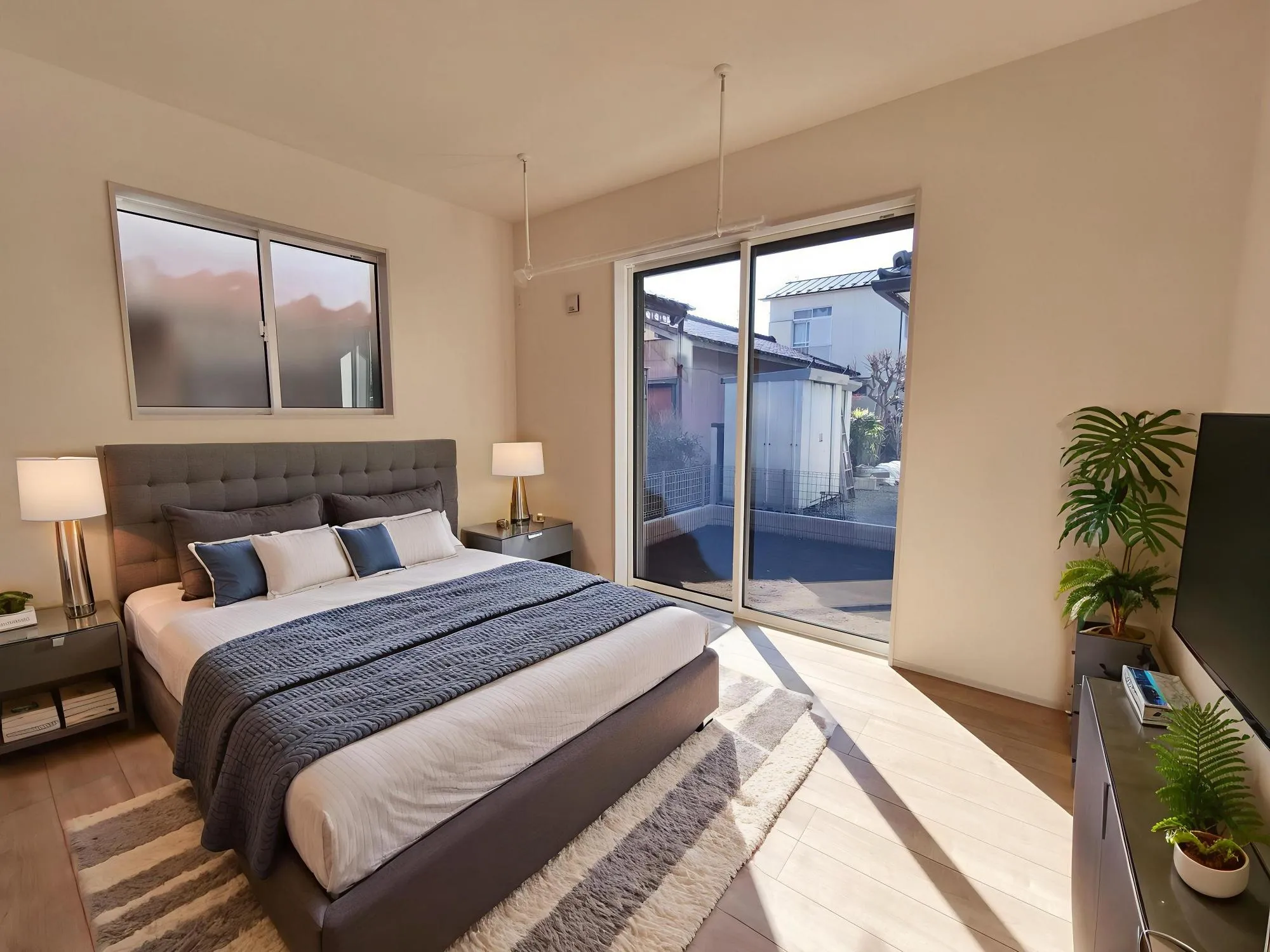 取り外し可能な室内物干し。6.0帖洋室