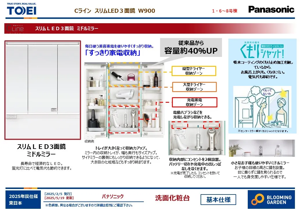 仕様:洗面台(1，6～8号棟)