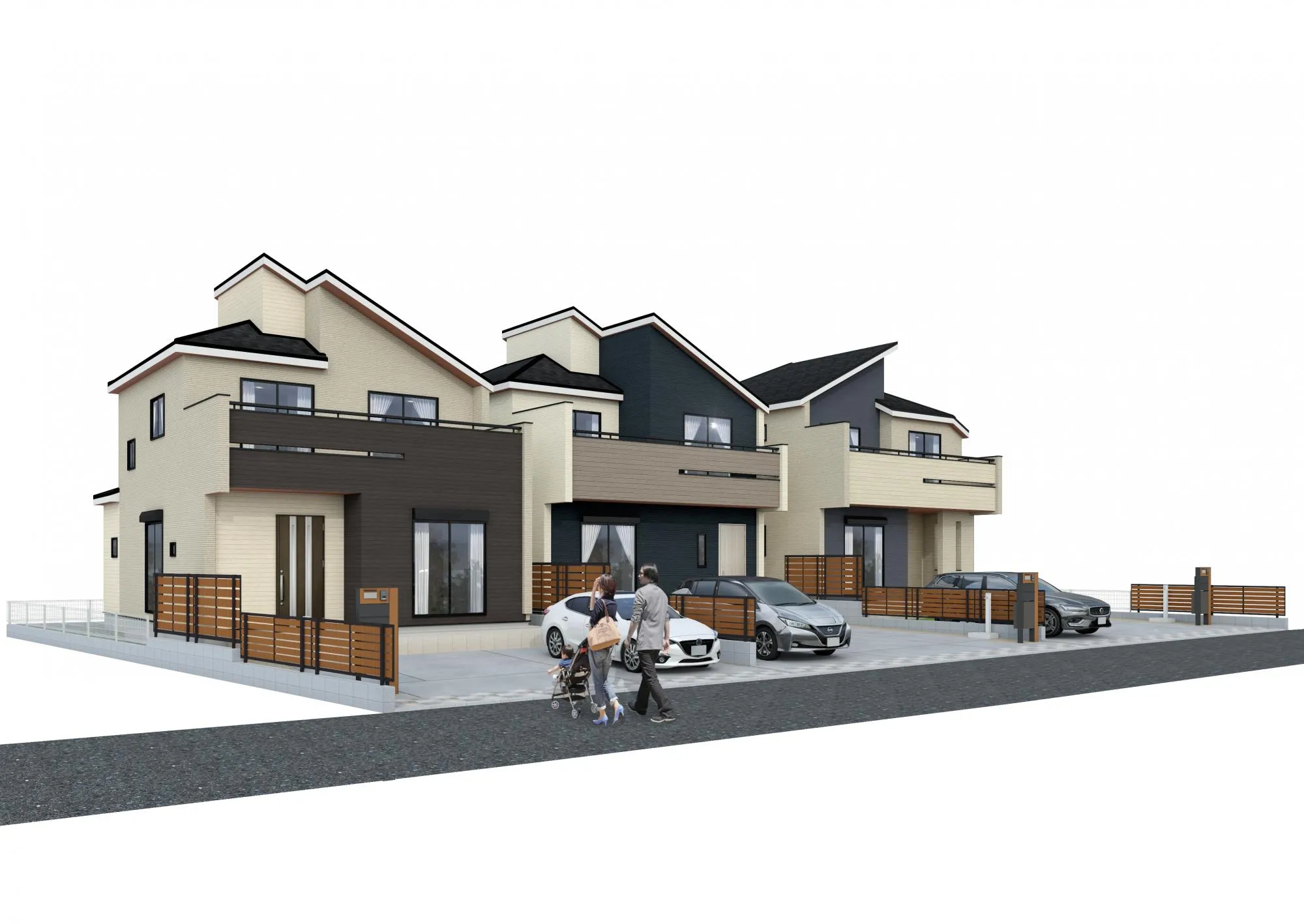 外観写真(左から1号棟・2号棟・3号棟)