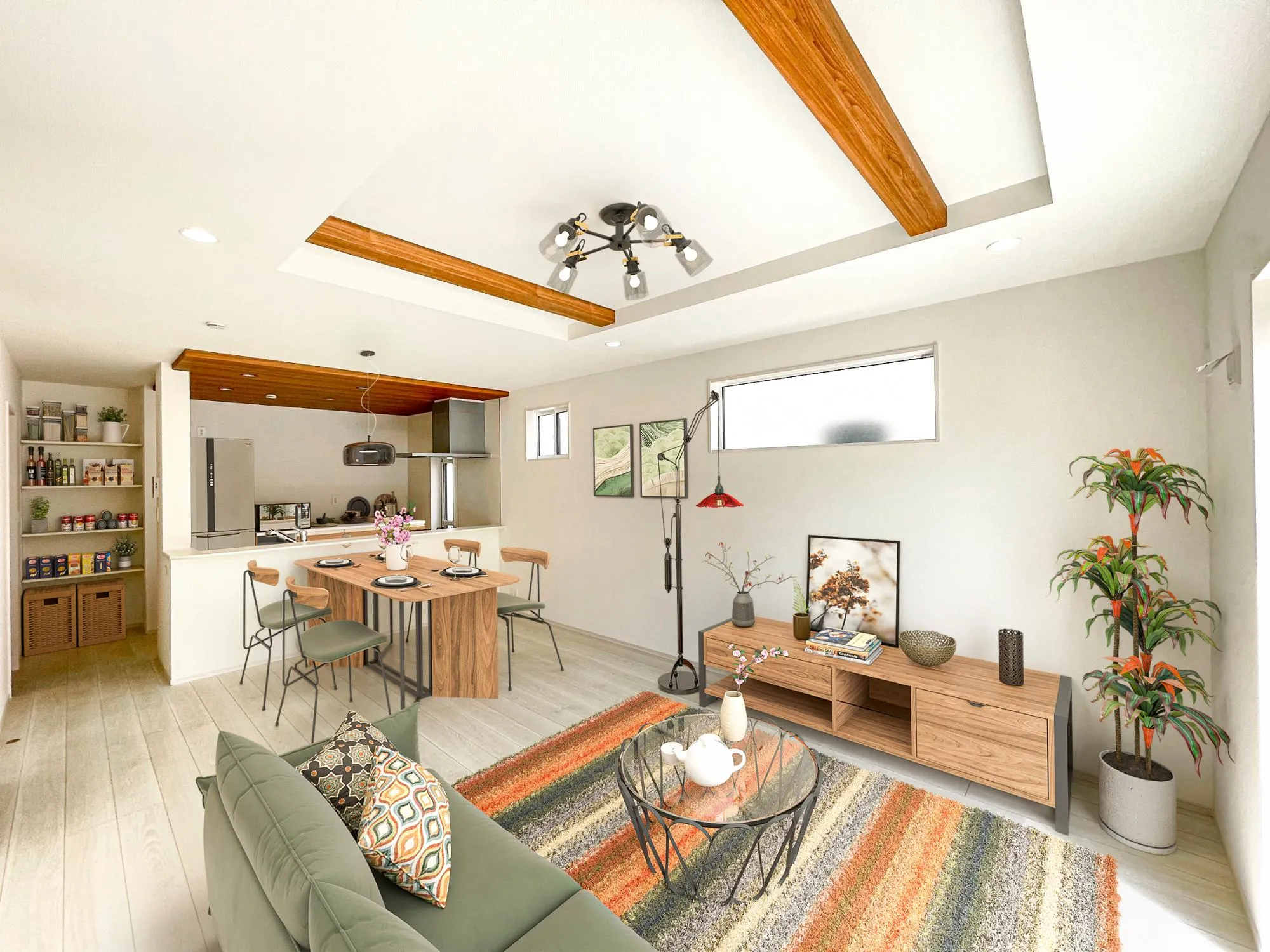 ①号棟　リビング(※家具等をCGで加工しています。家具付き販売ではございません。) 