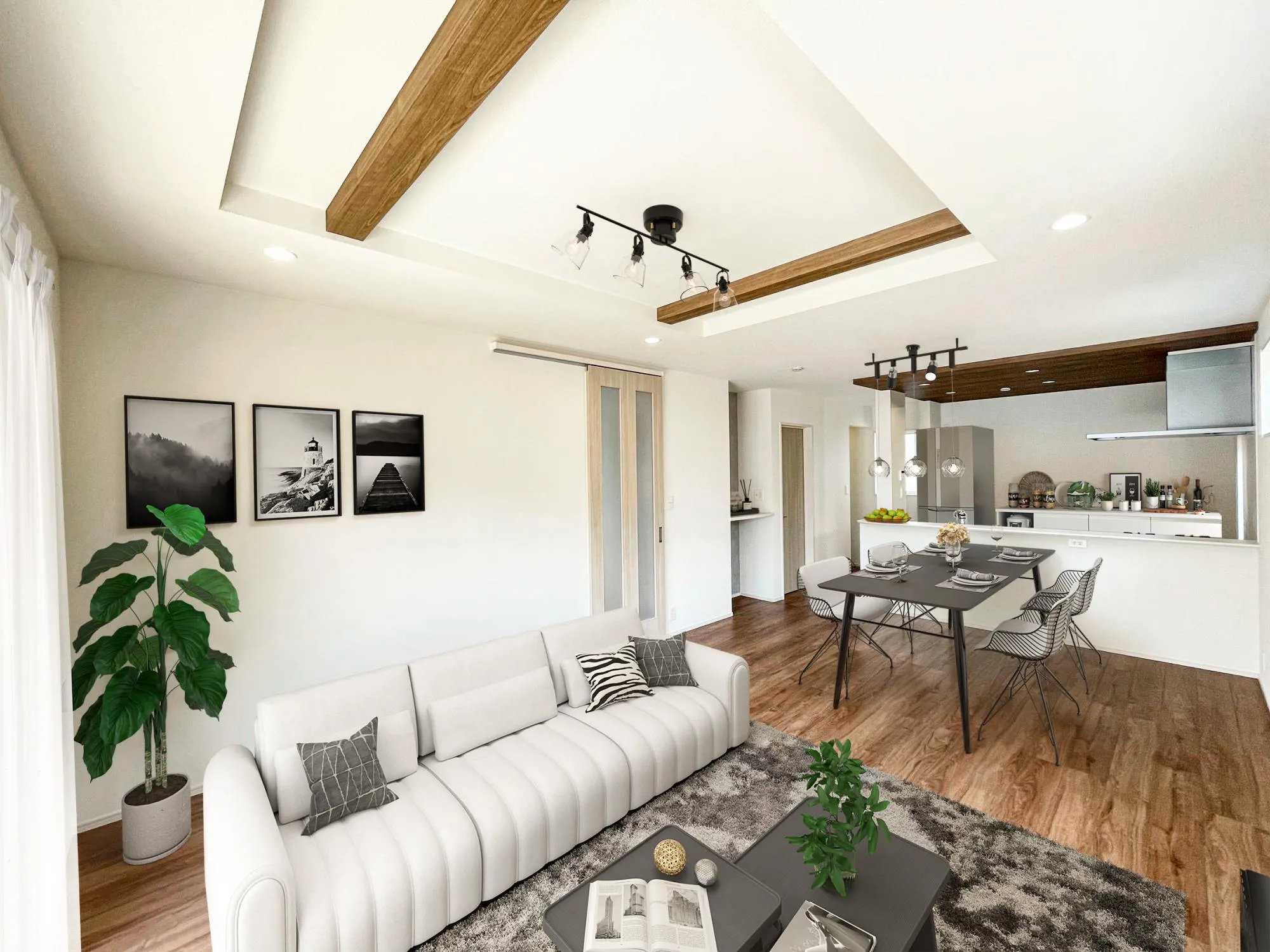 ②号棟　リビング(※家具等をCGで加工しています。家具付き販売ではございません。) 