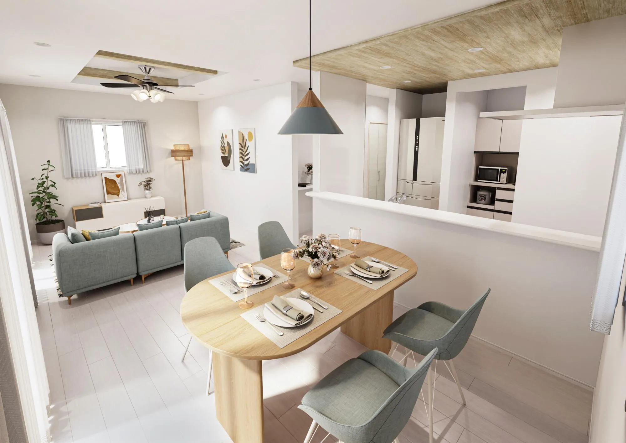 5号棟:内観パース(リビング)
※図面を基に描き起こしたパースです。実際とは多少異なります。