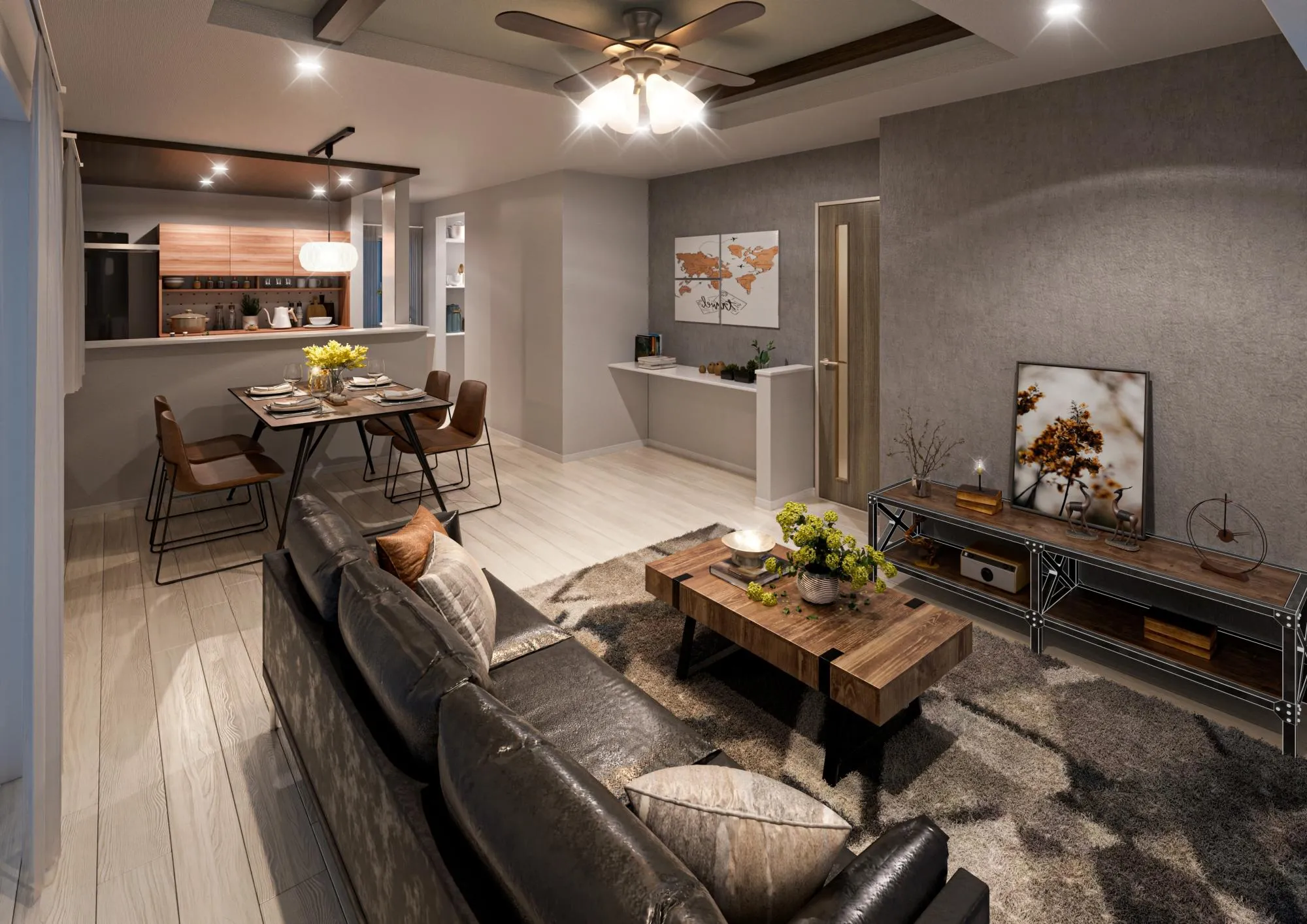 18号棟:内観パース(リビング)
※図面を基に描き起こしたパースです。実際とは多少異なります。