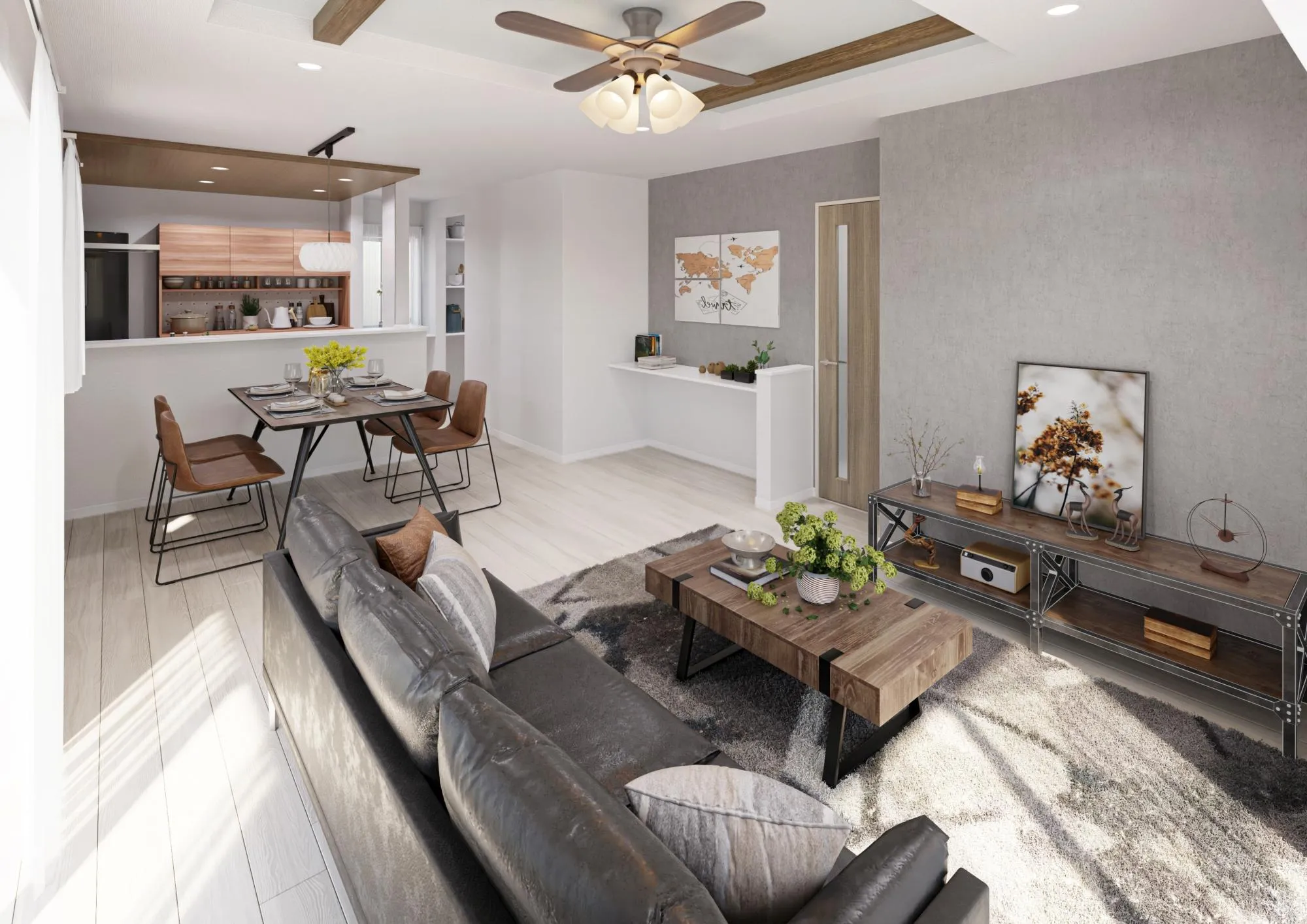 18号棟:内観パース(リビング)
※図面を基に描き起こしたパースです。実際とは多少異なります。