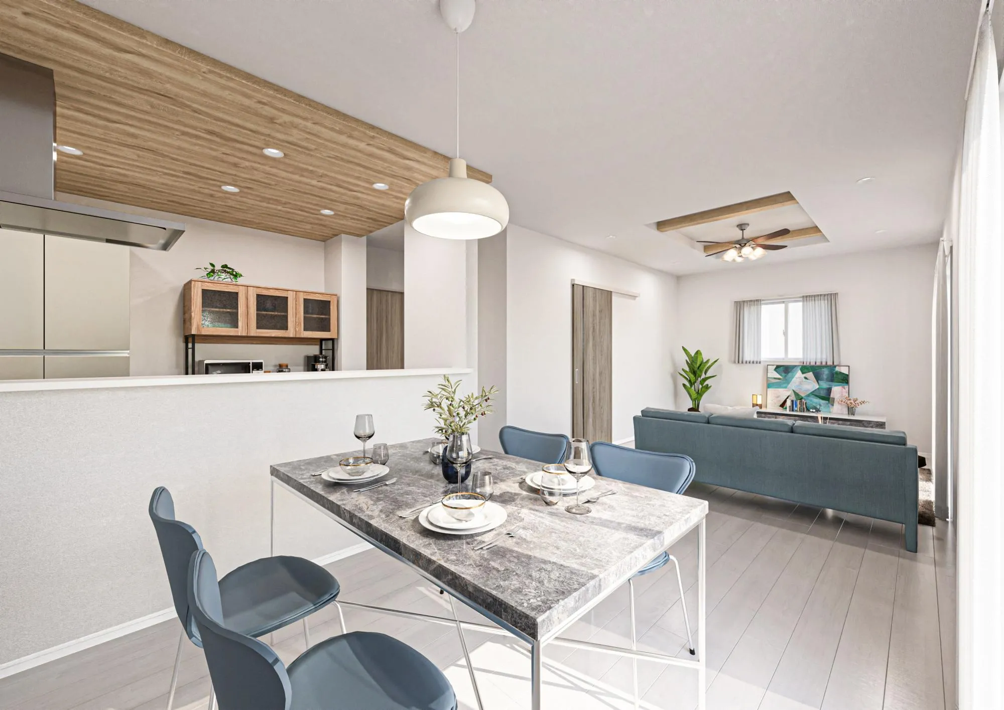 19号棟:内観パース(リビング)
※図面を基に描き起こしたパースです。実際とは多少異なります。