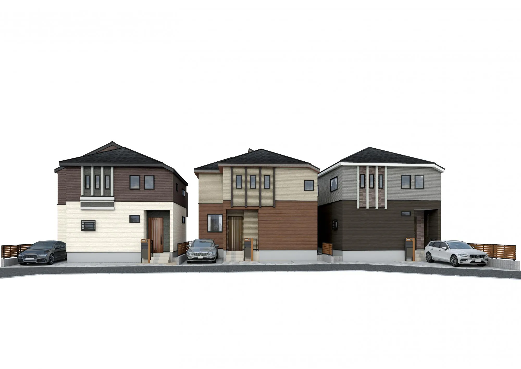 20～22号棟:外観パース
※図面を基に描き起こしたパースです。実際とは多少異なります。