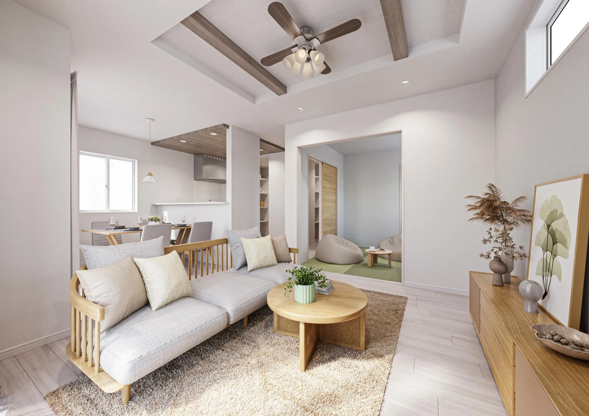 23号棟:内観パース(リビング)
※図面を基に描き起こしたパースです。実際とは多少異なります。