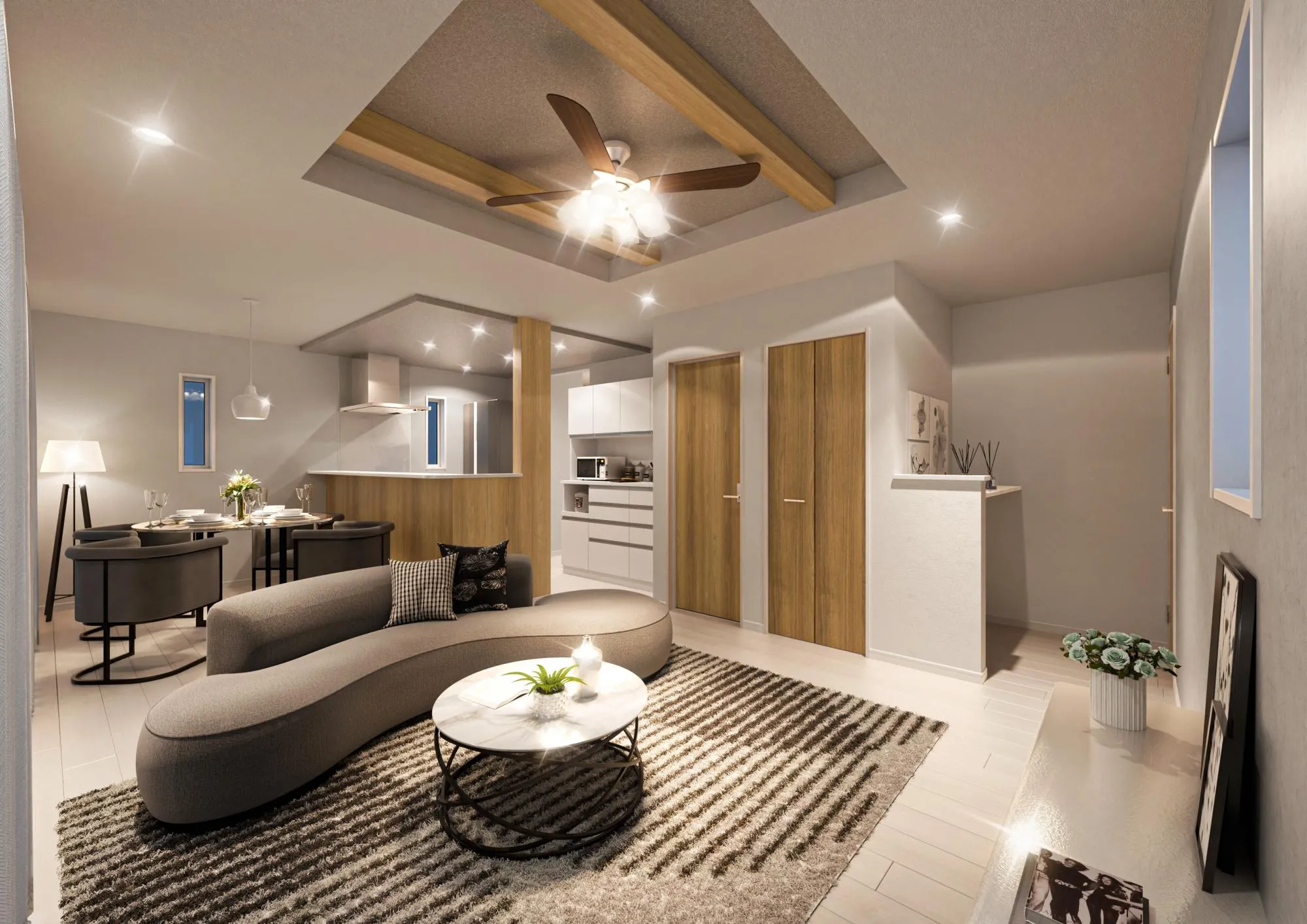 28号棟:内観パース(リビング)
※図面を基に描き起こしたパースです。実際とは多少異なります。