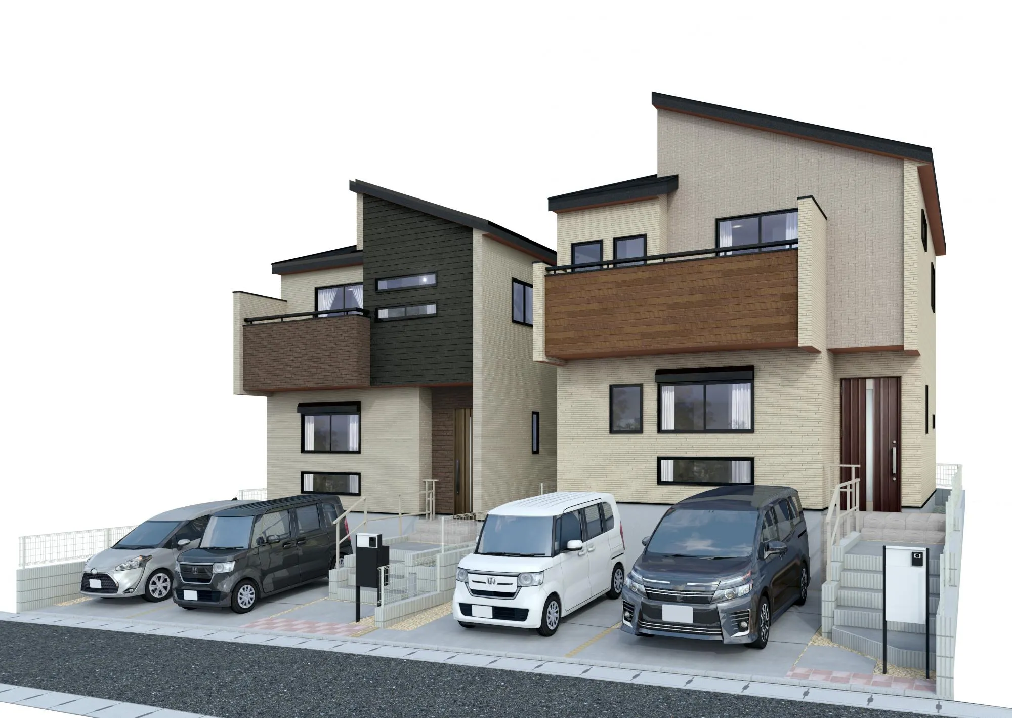 完成予想図　左1号棟・右2号棟