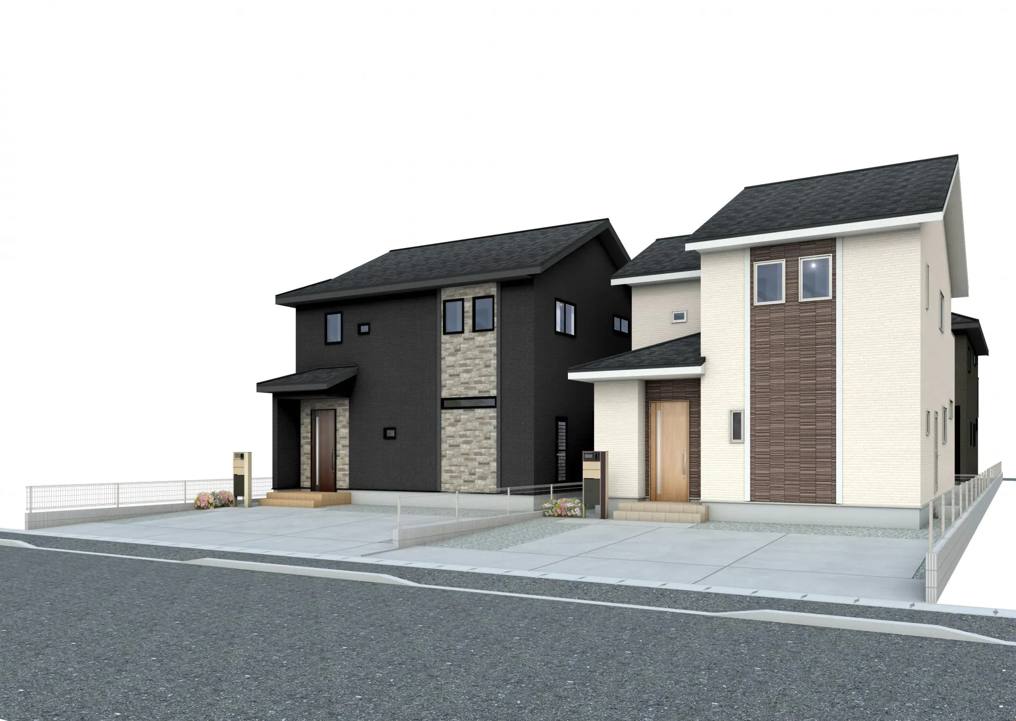 完成予想図　1号棟2号棟