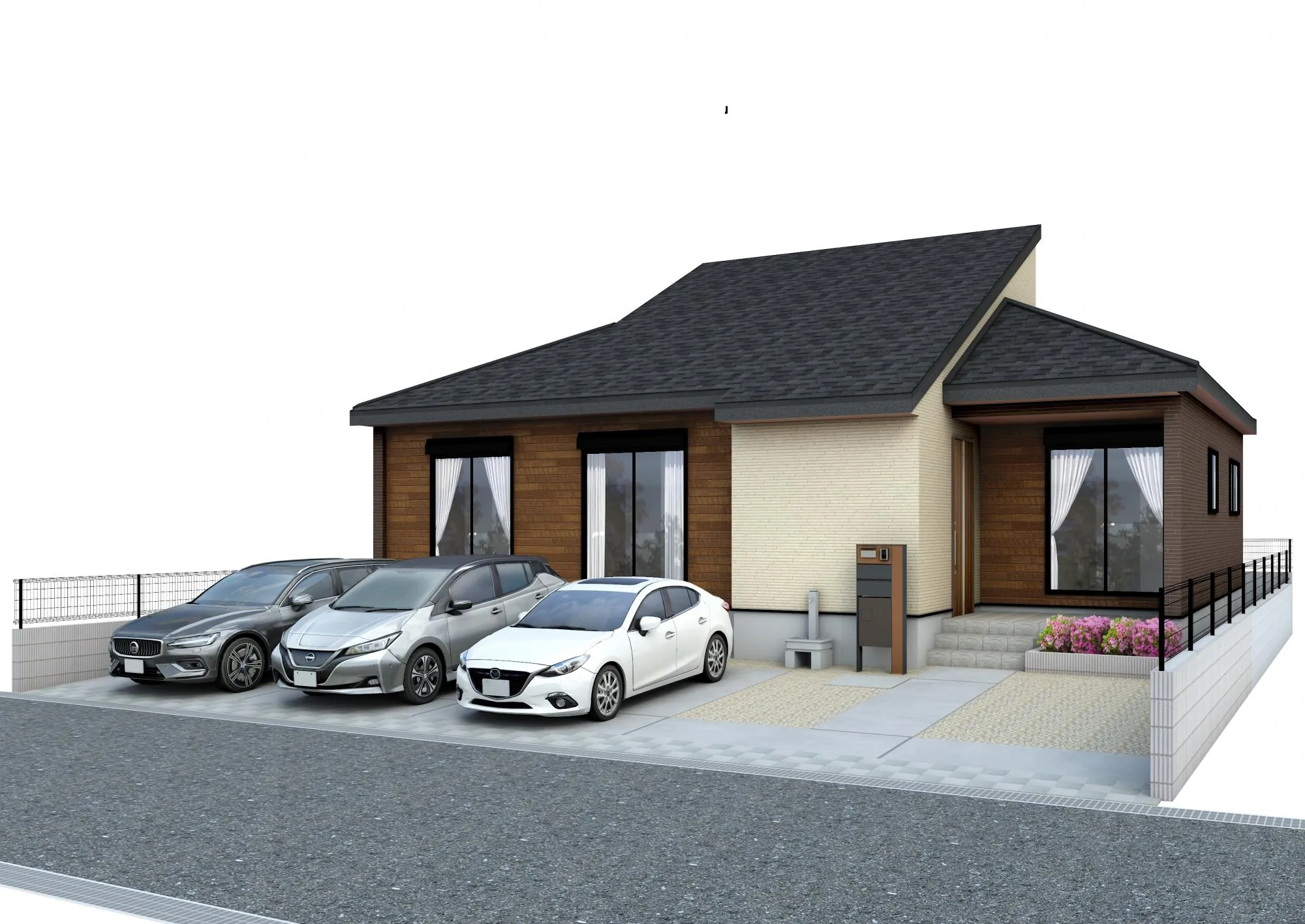 【外観完成パース】駐車並列3台‼