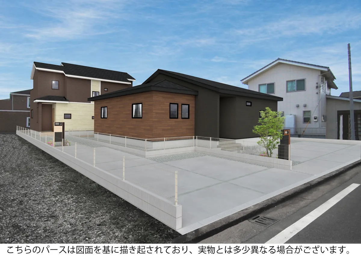【完成予想図】※1号棟(平屋)はご成約済です※