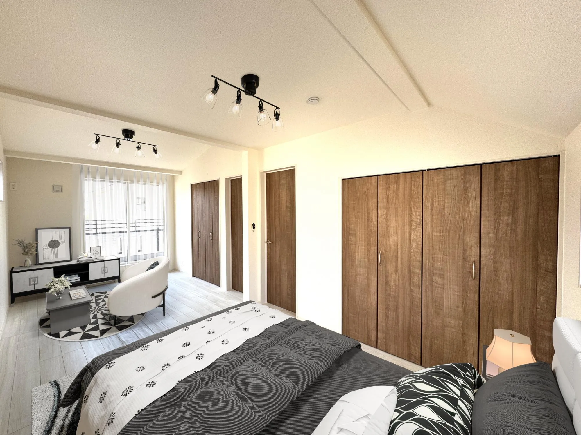 【⑫号棟LDK21.75帖イメージ】実際の室内写真に家具等を配置したCG画像です。家具付き販売ではございません。