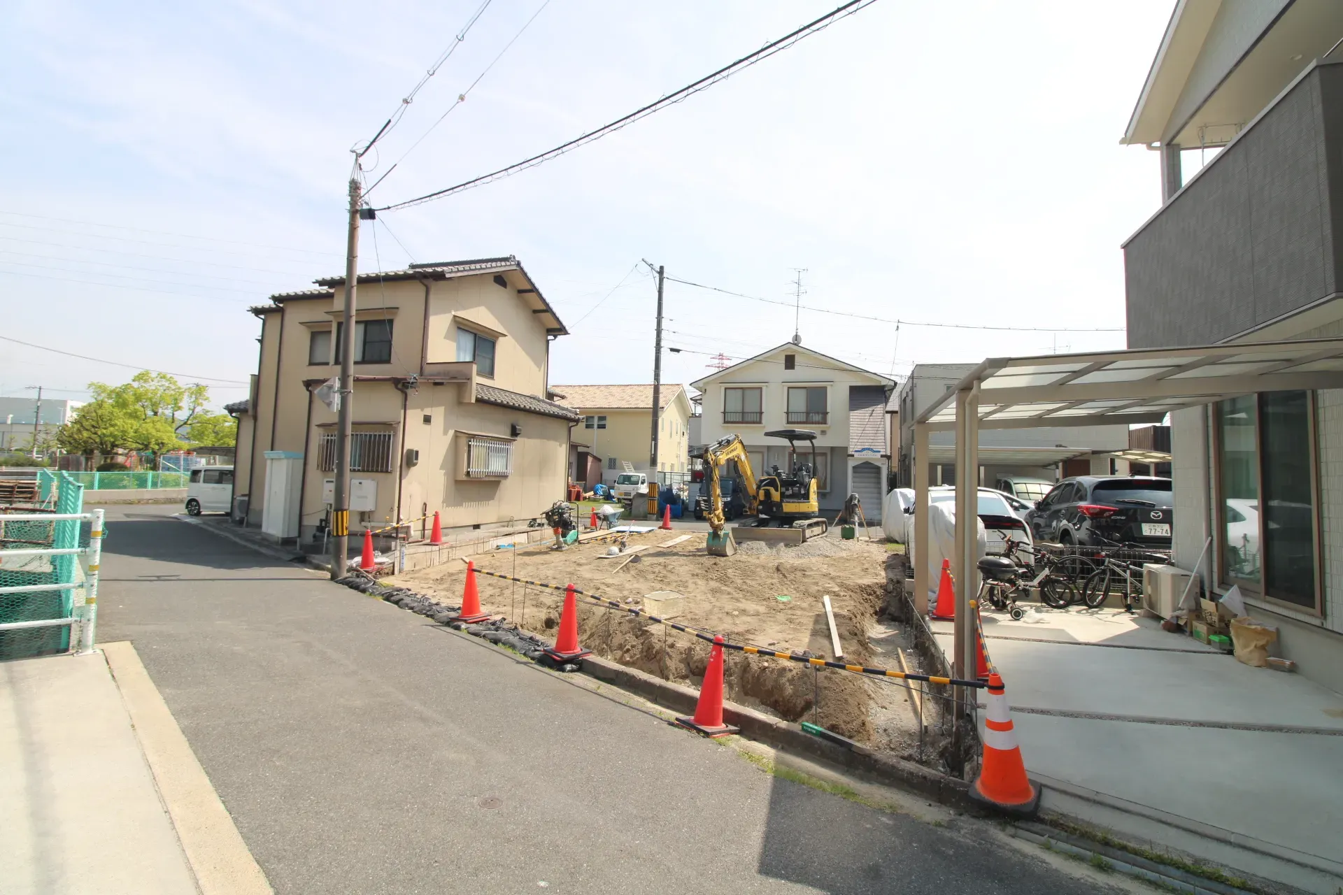 前面道路から見た宅地