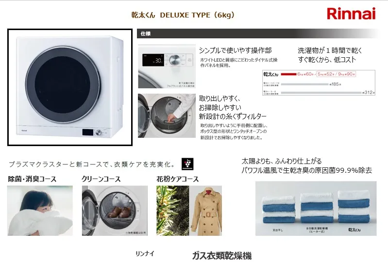 ガス衣類乾燥機